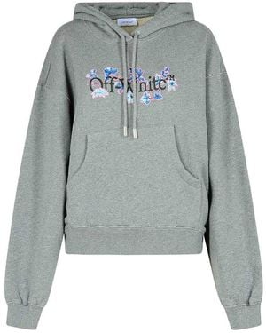 Off-White c/o Virgil Abloh Flower Cotton Sweatshirt - Grey