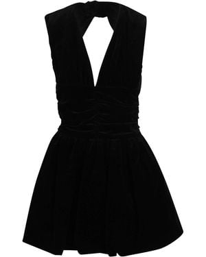 Patou Mini Dress With Velvet Bow - Black