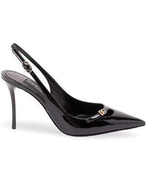 Dolce & Gabbana Patent Leather Slingback - Black
