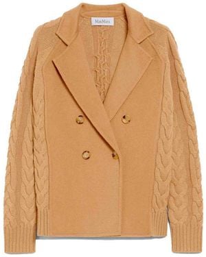 Max Mara Micio Wool And Cashmere Pea Coat - Brown