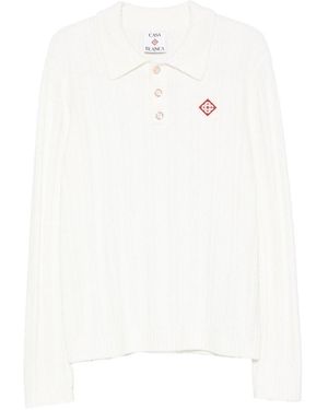 CASABLANCA Short-Sleeve Polo - White