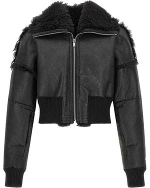Rick Owens Flight Jkt Cropped' Bomber Jacket - Black