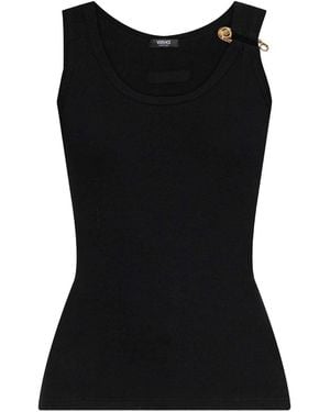 Versace Tank Top With Logo - Black