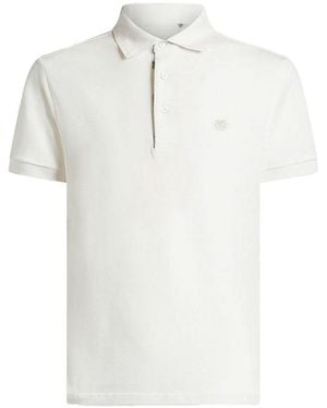 Etro Pegaso Logo Cotton Polo - White