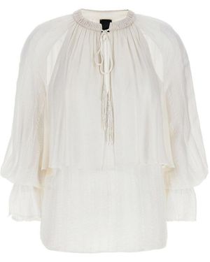 Pinko Blouse With Satin Stripes - White