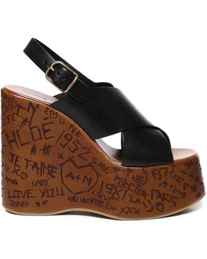 Chloé Maxime Wedge Sandal - Brown
