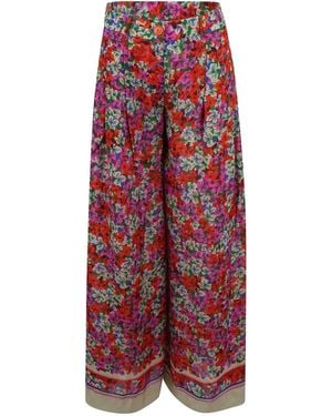 Essentiel Antwerp Floral Silk Blend Flared Trousers