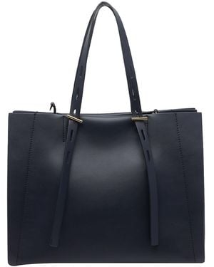 MINOBOSSI Dark Marina Leather Paulette Tote Bag - Black