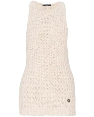 Balmain Logo Tank Top - Natural