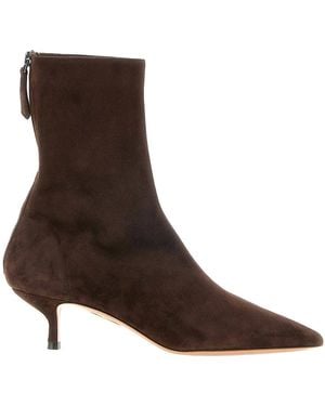 Aquazzura Montmartre Suede Ankle Boots - Brown