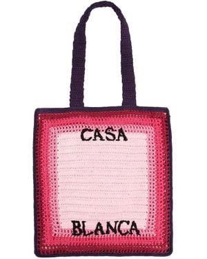 CASABLANCA Tote Bag With Logo - Pink