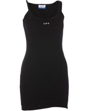 Off-White c/o Virgil Abloh 'Off' Stamp Rib Basic Tank Minidress - Black