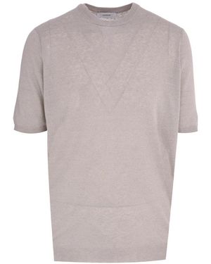 Lardini Cotton Crew Neck Short Sleeve T-Shirt - Grey