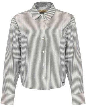 Weekend by Maxmara Nuoro Striped Cotton Oxford Shirt - Gray