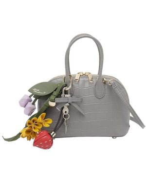 Self-Portrait Crocodile Print Toast Mini Handbag - Gray