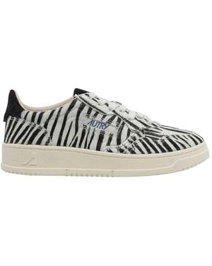 Autry Medalist Zebra Print Sneakers - Black