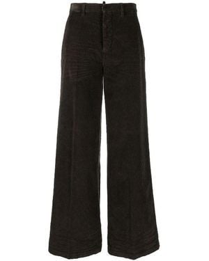 DSquared² Wide-Leg Corduroy Pants - Black