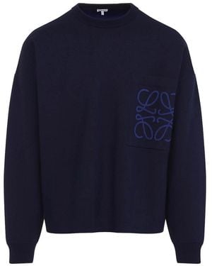 Loewe Anagram Pocket Jumper - Blue