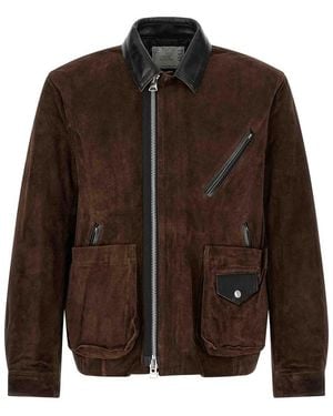Sacai Suede Blouson - Brown