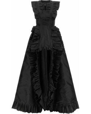 Giovanni bedin Ruffle Train Dress - Black