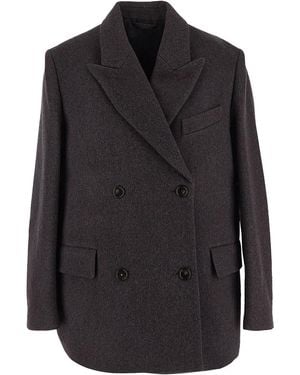 Acne Studios Double-Breasted Twill Jacket - Black