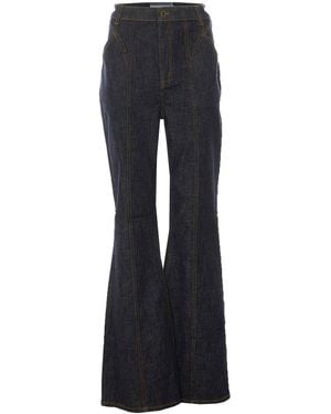 Self-Portrait Straight Leg Jeans - Schwarz