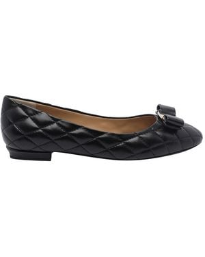 Ferragamo Varina Quilt Ballets - Black