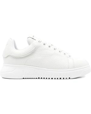 Emporio Armani Leather Trainers - White