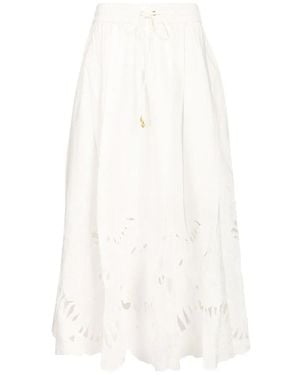 Zimmermann Jupe Midi - Blanc