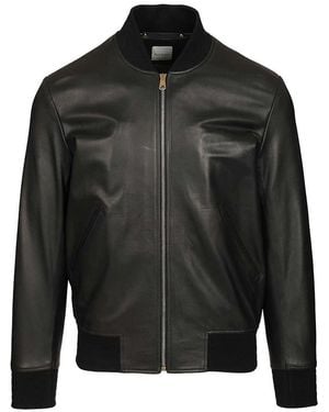 Paul Smith Lambskin Bomber Jacket - Black