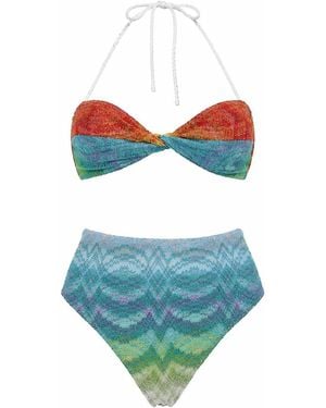 Missoni Bikini Swimsuit With Chevron Pattern - Blue