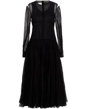 Jil Sander Pleated Skirt Dress - Black