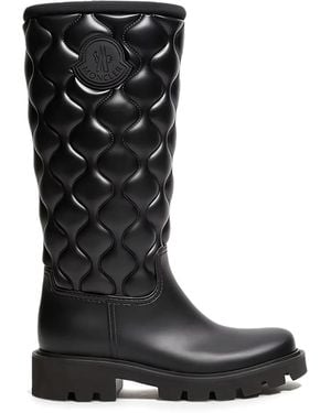 Moncler Kickstream Quilt Rain Boots - Black