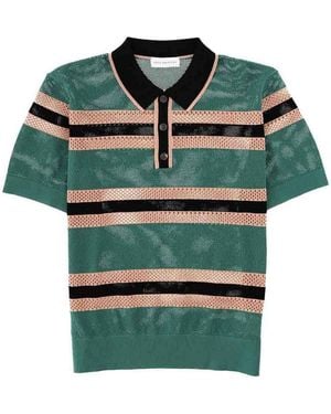Dries Van Noten Perforated Polo Shirt - Green