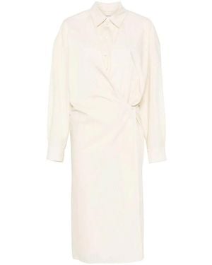 Lemaire Straight Collar Twisted Dress - White
