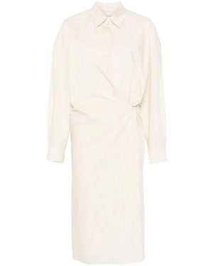 Lemaire Straight Collar Twisted Dress - White