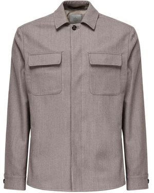 Eleventy Wool Blend Overshirt - Grey