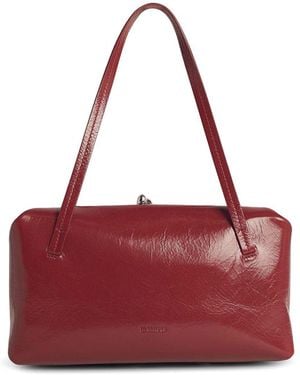 Jil Sander Goji Pillow Small Burgundy Leather Pillow - Red