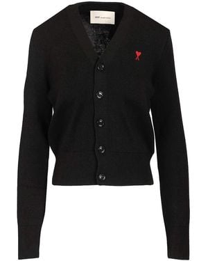 Ami Paris De Cur Cardigan - Black