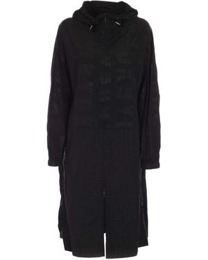 DKNY Windbreaker Long Jacket - Black