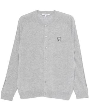 Maison Kitsuné Fox Head Wool Cardigan - Grey