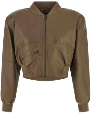 Chloé Cropped Bomber Jacket - Green