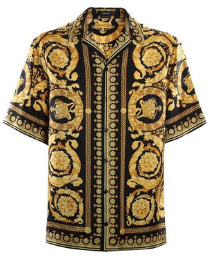 Versace Baroque '92 Silk Vacation Shirt - Yellow