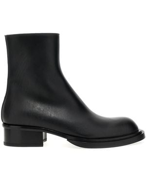 McQueen Double-Layer Side-Zip Ankle Boots - Black