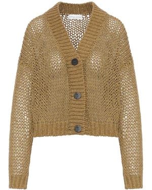 Roberto Collina Cropped Cardigan - Natural