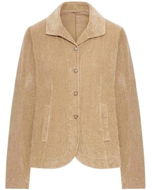 Transit Flared Velvet Ribbed Jacket - Natural