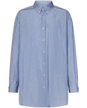 Maison Margiela Long Oxford Shirt - Blue