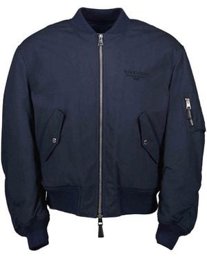 Givenchy Cotton Blend Bomber Jacket - Blue