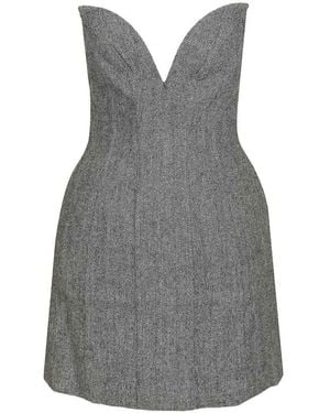 Self-Portrait Bandeau Mini Dress - Grey