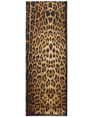 Roberto Cavalli Silk Scarf With Jaguar Skin Print - Natural